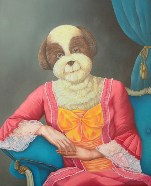 雪の豪奢 絵画 犬の貴婦人 大塚麻世 114547｜Creema(クリーマ) 通販 絵画
