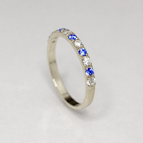 K18wg サファイア　ダイヤモンド　エタニティリング　ギンザタナカ K18wg サファイアダイヤモンドエタニティリングギンザタナカ