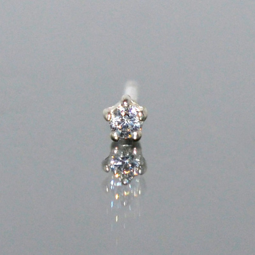 1.5mm 一粒ダイヤモンド 5本爪スタッズピアス PT900(プラチナ) ピアス