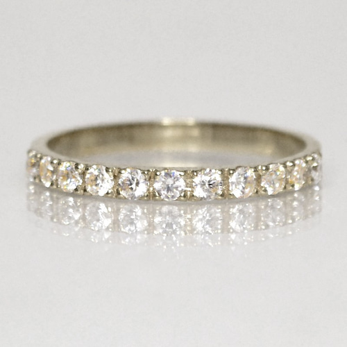 K18ホワイトゴールド ハーフエタニティ　リング　ダイヤモンド ダイヤモンドハーフエタニティリング K18WG(18金ホワイト