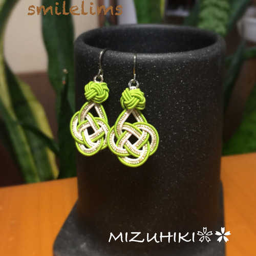 creema価格送料無料》水引 あわじ結びピアス/イヤリング♡6色♡ ピアス