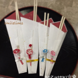 水引喜慶筷子❀✿筷架❀新年準備❀家庭套裝1套（3人份）招待 第1張的照片