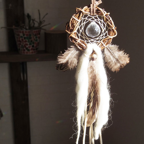 ドリームキャッチャー】羊毛糸ドリームサンキャッチャー☆送料