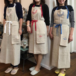 おから染 麻 エプロン ナプキン付き Normal丈 セミオーダー お