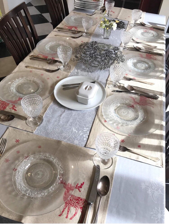 おから染 トナカイのランチョンマット 1枚目の画像