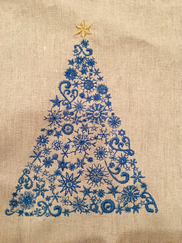 おから染 ランチョンマット クリスマスツリー柄 2枚目の画像