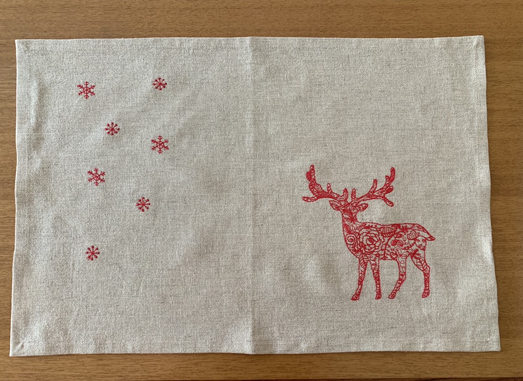 クリスマス柄　ランチョンマット　エプロン　クリスマスパーティー　トナカイ