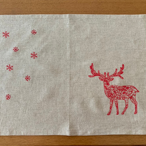 おから染 ランチョンマット トナカイ柄 クリスマス ランチョンマット