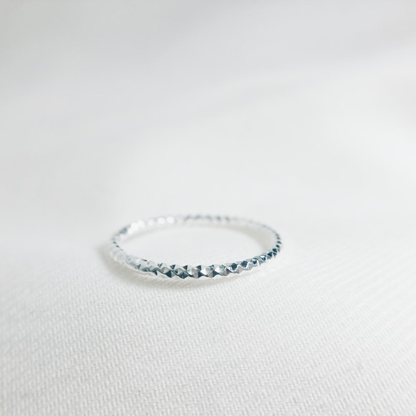 鑽石切面細戒【925銀】戒指 『仿舊 極簡 設計戒指』 第3張的照片
