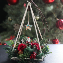 吊り下げても置いても♪クリスマスのテラリウム・サンキャッチャー（L） 1枚目の画像