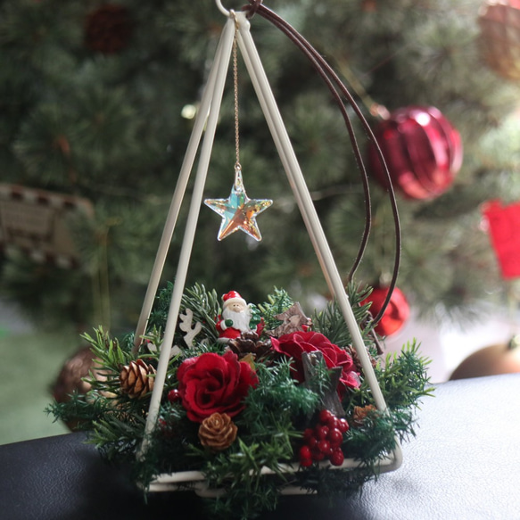 吊り下げても置いても♪クリスマスのテラリウム・サンキャッチャー（L） 2枚目の画像