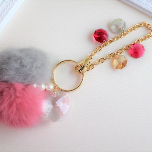 blue* ハンドメイド・手芸 サンキャッチャーバッグチャームハート