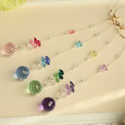 全てスワロフスキー*ミニシャンデリアサンキャッチャー/サファイア