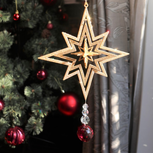 きらきら星のクリスマスオーナメントサンキャッチャー（ゴールド