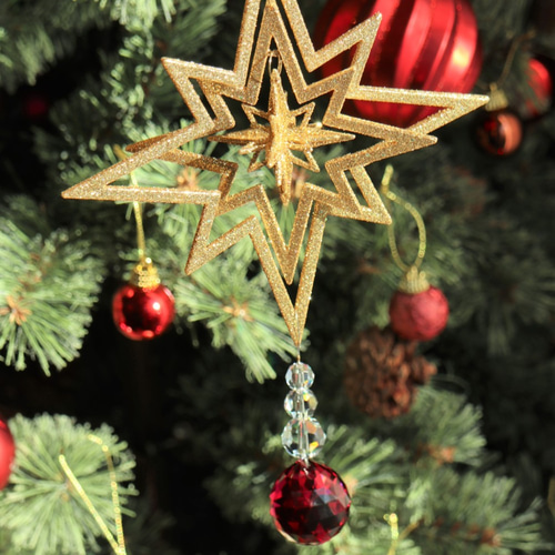 きらきら星のクリスマスオーナメントサンキャッチャー（ゴールド