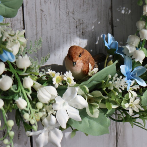 すずらんとブルーローズのフラワーリース　春夏 すずらんのリース | Atelier SAKI アトリエ咲