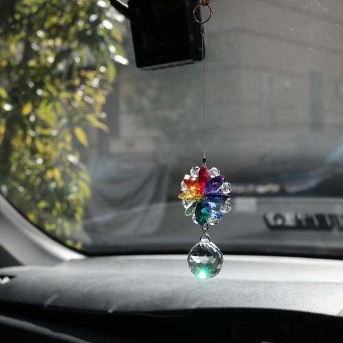レインボーフラワーの車用サンキャッチャー サンキャッチャー étoile