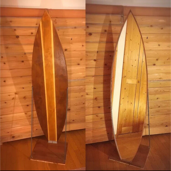 サーフボード型ミラー 姿見 送料無料！ ドレッサー・ミラー・鏡台