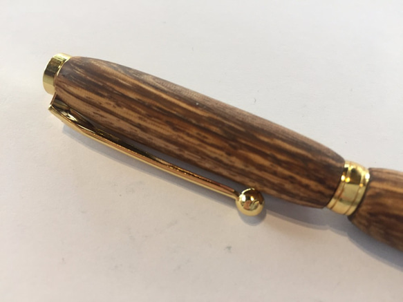 木製ボールペン ゼブラウッド 02 名入れ可　 2枚目の画像