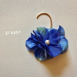 ［★］紫陽花の花びらイヤーフック＊blue 4枚目の画像