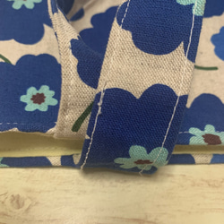 【送料無料】北欧風ミニトートバッグ◆花柄ブルー 4枚目の画像