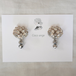 花束を、君に　«3way»ピアス❈イヤリング206　　COCO ANGEブーケ結婚式ウェディングウエディングブライダル白 9枚目の画像