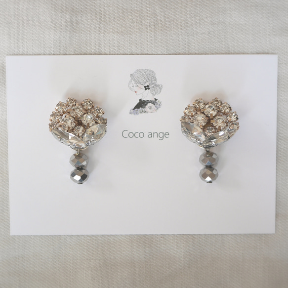 花束を、君に　«3way»ピアス❈イヤリング206　　COCO ANGEブーケ結婚式ウェディングウエディングブライダル白 9枚目の画像