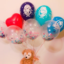 birthday princess frozenコンフェッティバルーン8個セット 1枚目の画像