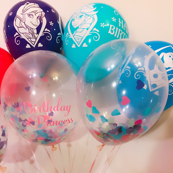 birthday princess frozenコンフェッティバルーン8個セット 3枚目の画像