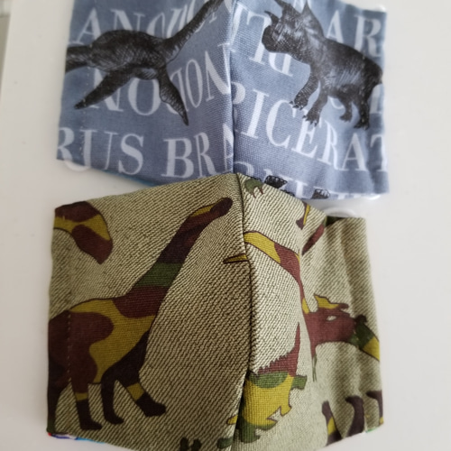 立体マスク2枚セット 恐竜 生地 poohka 通販｜Creema(クリーマ) 9589348 