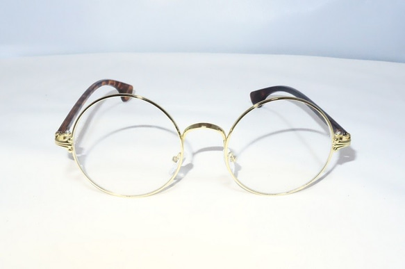 【二個セット！！】 丸メガネ サングラス　琥珀・藍　ヴィンテージ　 丸眼鏡 丸サングラス　ヴィンテージ　 2枚目の画像