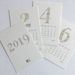2019年カレンダー  はがきサイズ(両面７枚組) 1枚目の画像