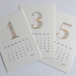 2019年カレンダー  はがきサイズ(両面７枚組) 3枚目の画像