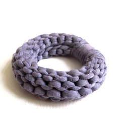 Chunky Knit Bangle コットンニットバングル　ライトパープル　ブレスレット 1枚目の画像