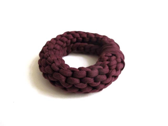 Chunky Knit Bangle コットンニットバングル　バイオレット　ブレスレット 1枚目の画像