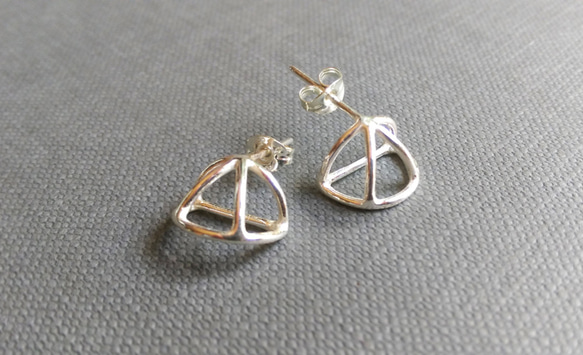 小燈籠・鏤空純銀耳針 / Little Lantern・sterling silver ear pins 第1張的照片