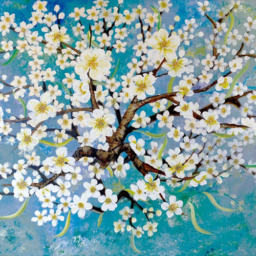 白梅〜白梅花/油絵油絵/ 91.5 x 60.5cm 絵画 Miu.Ch.Arts 通販