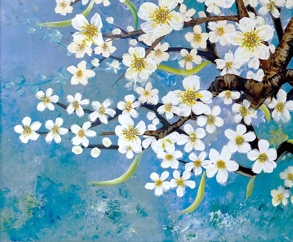白梅 ~White Plum Blossom / 油畫Oil Plainting / 91.5 x 60.5cm 第4張的照片