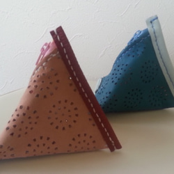 三角牛乳パック型ポーチ ブルー 3枚目の画像