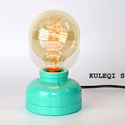 【Kuleqi Studio】湖水綠桌燈 / 工業風 / 生日禮物 第4張的照片