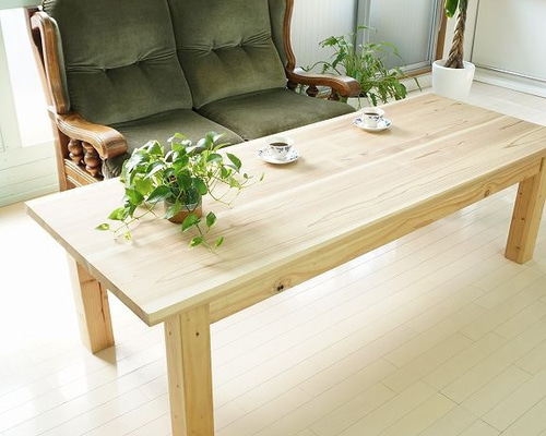 脚付き 京都北山杉 オリジナル幅はぎ天板900☓750（ウレタン塗装済み