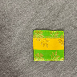 ★送料無料★2枚セット★日本製西陣織正絹帯地ミニミニコースター(黄緑) 3枚目の画像