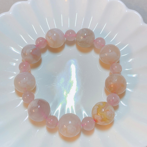 ㉓ハート 、13お星様 天然石♡ 桜瑪瑙♡♡ ㉓ハート 、13お星様 天然石♡ 桜瑪瑙♡♡ C017】グリーン入り 桜