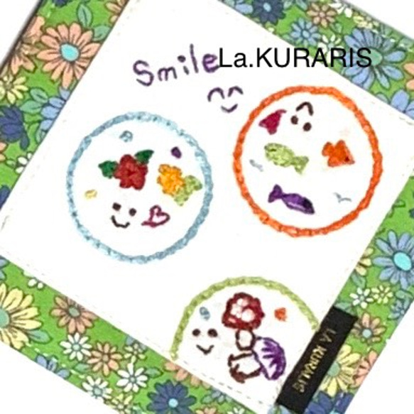 手刺繍のコースター【Smile】/10cm/ししゅう/THANK You/クラリス 3枚目の画像