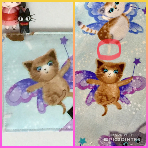 【メーカー完売布】『天使になった猫ちゃんたち』コースター２枚セット/クラリス/猫ねこ/廃盤 4枚目の画像