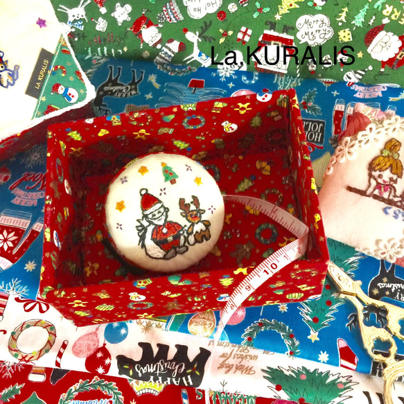クリスマス刺しゅうのメジャー/サンタクロース/トナカイ/プレゼント/ギフト/ソーイング/クラリス/La.KURALIS 5枚目の画像