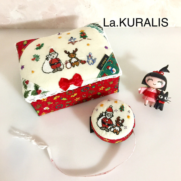 クリスマス刺しゅうのメジャー/サンタクロース/トナカイ/プレゼント/ギフト/ソーイング/クラリス/La.KURALIS 6枚目の画像