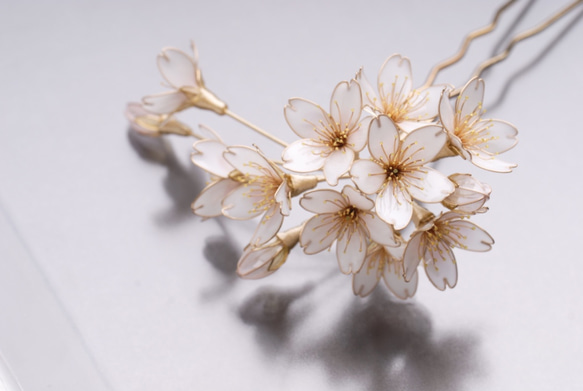 【期間限定送料無料】 桜の簪【受注製作のご案内ページ】 ディップアート かんざし 桜 その他