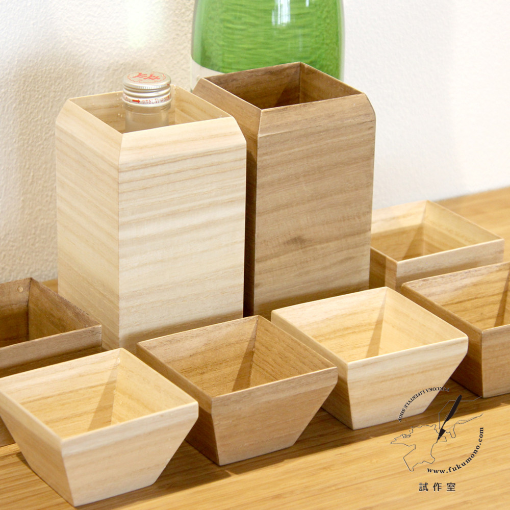 桐の酒器 箱酒器/ヤシャブシ