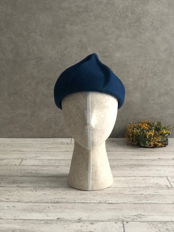 Whip beret/藍染/blue 3枚目の画像
